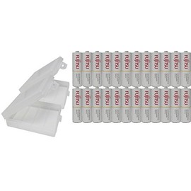 24 Fujitsu Ready-to-use AA Rechargeable NiMH 1.2V Min. 1900mAh Batteries - with Battery Holder