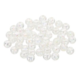 PATIKIL 10mm Acrylic Beads, 200pcs Cute Beads Bulk Spacer Bead Bubble Crackle Sparkle Beads Crystal Plastic Candy Round Bead for Making Necklace Earring Craft,White