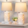 20.5" Modern White Ceramic Table Lamp Set of 2 for
