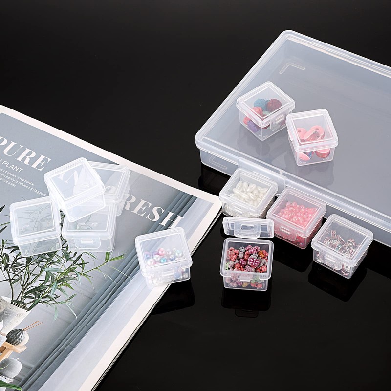 Sumnacon Transparent Bead Case Parts Storage Case with Lid, Independent,