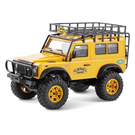 FCX24M FMS 1/24 RC Crawler, Land Rover Family, 2.4Ghz Off-Road RC Rock Crawler with Lighting Effects, Speed Switch and Accessory Packs, RC Cars for Adults (Defender 90)