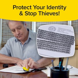 ID Police, AS-SEEN-ON-TV, Identity Theft Protection Stamp Roller, Fast, Easy, Mess-Free, Self-Inking, Just Roll To Hide Personal Info on Statements, Checks & More, Secures Your ID & Helps STOP thieves