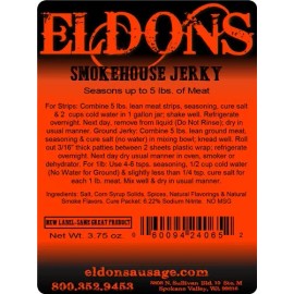 Eldons Sausage and Jerky Supply Eldon's Smokehouse Jerky Seasoning Seasons from 5 to 150 lbs of Meat - Seasons 150 lbs