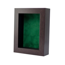 CountryArtHouse 5x7 Brown Shadow Box Frame with A 1 3/4" Usable Depth Includes Green Suede Acid-Free Backing, UV Resistant Acrylic, & Hanging Hardware