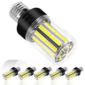 6Pack 25W LED Corn Light Bulbs 250W Equivalent Super Bright 3146Lumen E26/E27 Base Ceiling Fan Bulb 85-265V Indoor Energy Saving Chandelier 6000K Daylight Lamp 110V Storage Room Backyard Home Lighting