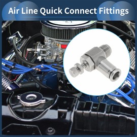 RATCHROLL Push to Connect Air Fittings 5/16" 90 Degree Air Flow Control Valve 304 Stainless Steel 1/4"BSPT 1 Pc Silver Tone