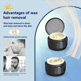 LEISENOR Nose ear wax kit men, Nose Hair Waxing Kit with 50 g Wax, 15 Applicators, 5-10 Times, Ear Hair Removal Kit For Men and Women, Usb Rapid Heating, Constant Temperature, Painless, Black