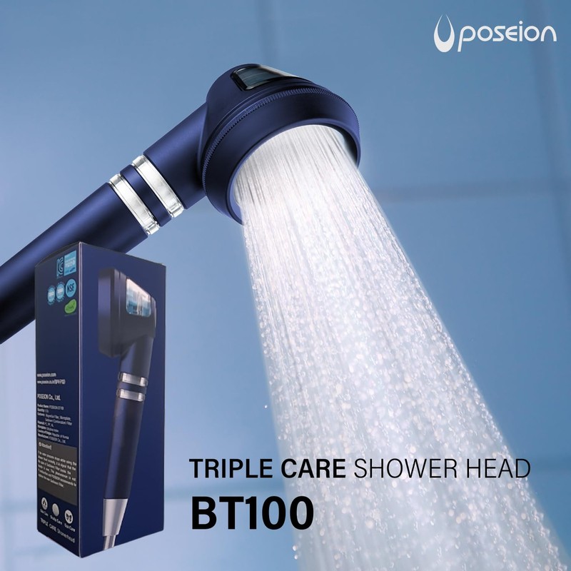 POSEION BT100 DB Filtered Shower Head – Handheld, High Pressure,