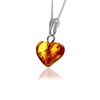SilverAmber Jewellery UK - Genuine Tiny Baltic Amber Carved Heart
