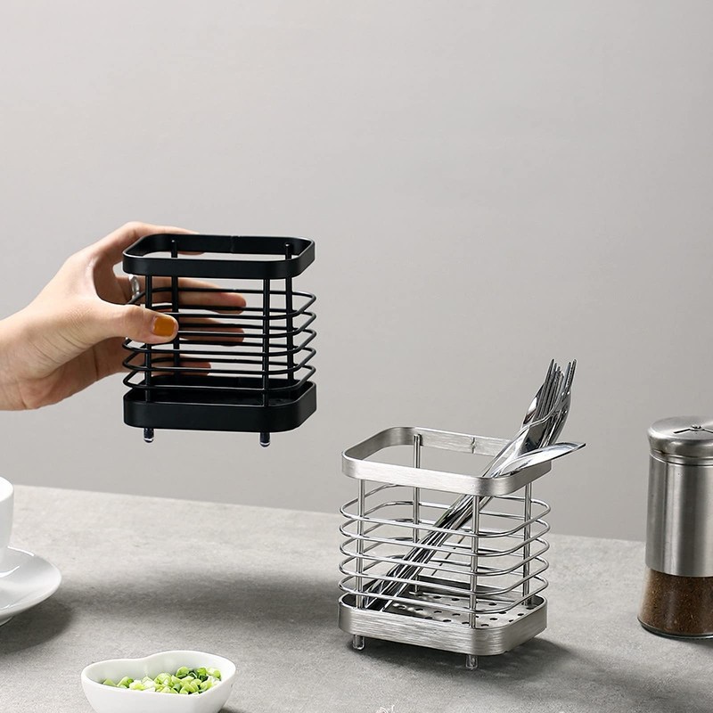 ANHORTS Utensil Holder, Stainless Steel Sink Utensil Holder Countertop, Kitchen