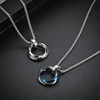 Stainless Steel Three Interlocking Braided Circles Pendant Necklace，Three ring diamond