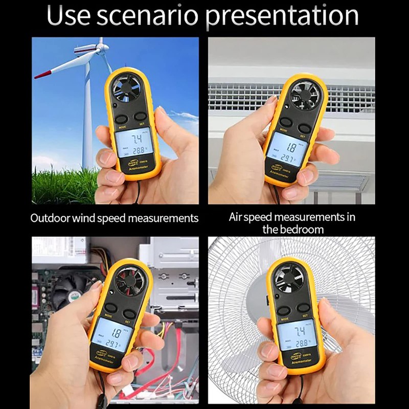 Wind Speed Anemometer, Wind Speed Meter, Digital Anemometer High Accuracy
