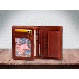 MATADOR® Men's Wallet Small Wallet with RFID Protection Minimalist, Vintage Brown, Elegant