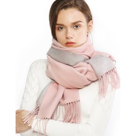 RIIQIICHY Ladies Scarf Gifts for Women Winter Scarves Wraps Pashmina Shawl Warm Large Cashmere Scarf Pink Grey