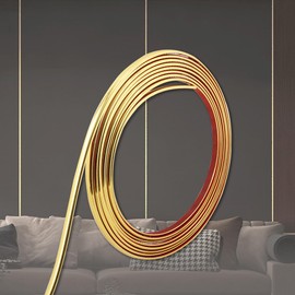 Shiny Gold Flexible Peel and Stick Wall & Floor Strip, Molding Trim for Tile, Mirror, Cabinet (32.8 ft x 0.4 inch)