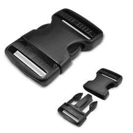 3pcs 1-1/2" Plastic Buckles for Strap Replacement, Quick Side Release Buckles Outdoor Camping Backpack Clip Buckle Clips for Dog Collar Nylon Webbing Belt Buckle Dual Adjustable Black