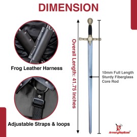 Armory Replicas Tiler Foam Sword High-Density Polyurethane Foam Blade, Cosplay &LARP Prop 41.75" - 2Pc Sword w/ Belt 3