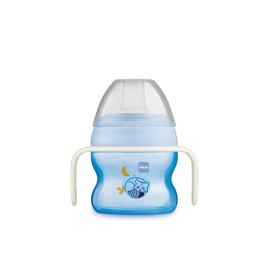 MAM Starter Cup Night Baby Drinking Cup (150 ml), Drinking Bottle for First Drinking Attempts, Sippy Cup with Luminous and Non-Slip Handles, from 4 Months, Raccoon