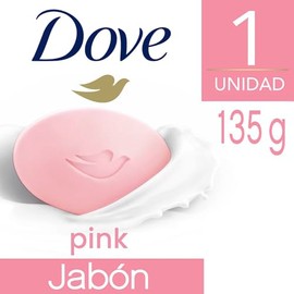 Dove Jabón en Barra Corporal, Cara y Manos Pink Neutro. Jabón de baño hecho con crema humectante, 1 pza, 135 g
