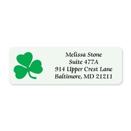 Shamrock Designer Rolled Address Labels - 250 Labels per Roll - 2 1/2 Inches Long x 3/4 Inch High - Elegant Plastic Dispenser Included
