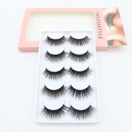 5 Pairs 20MM False Eyelashes Wholesale Makeup Eyelashes Extension 3D Fluffy Volume Dramatic Faux Mink Eyelashes (T28)