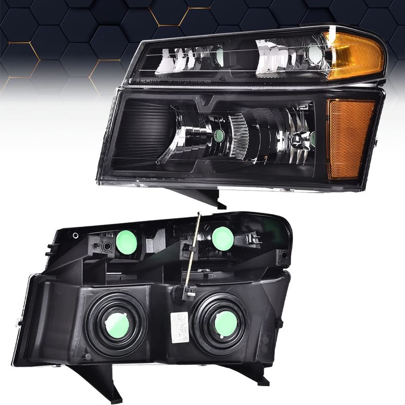PIT66 Headlight Assembly Compatible with 2004-2012 Chevy Colorado/04-12 GMC Canyon/06