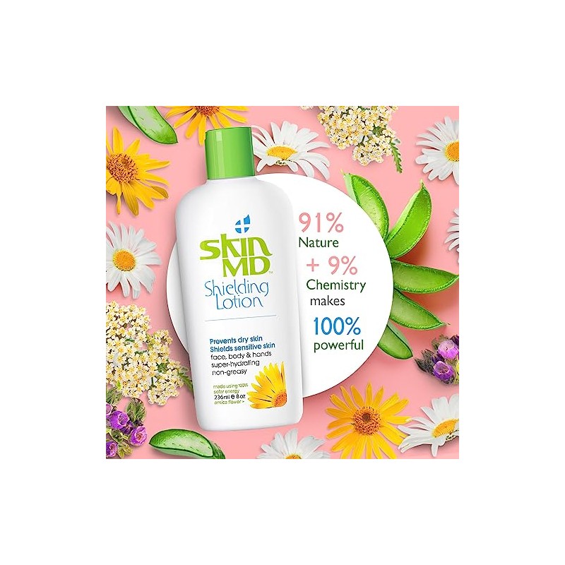 Skin MD Natural Shielding Lotion Bottle for Hands, Face and