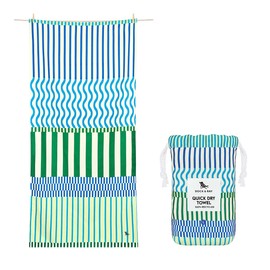 Dock & Bay Beach Towel - Quick Dry, Sand Free - Compact, Lightweight - 100% Recycled - Includes Bag - Blueberry Spritz, Extra Large (200x90cm, 78x35)