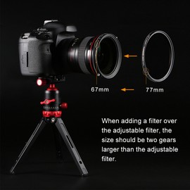 K&F CONCEPT 67mm 2-in-1 Variable Adjustable ND Filter Neutral Density Fader 5-Stop ND2-ND32 and CPL Circular Polarizing Filter Ultra-thin with Cleaning Cloth for Camera Lens