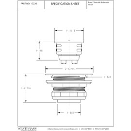 Westbrass D220-11 Sink Strainer, Antique Copper