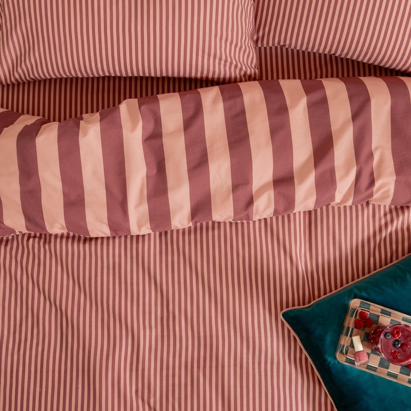 furn. The Ultimate Stripe Pillowcase Pair (Raspberry Smoothie - 75x50cm)