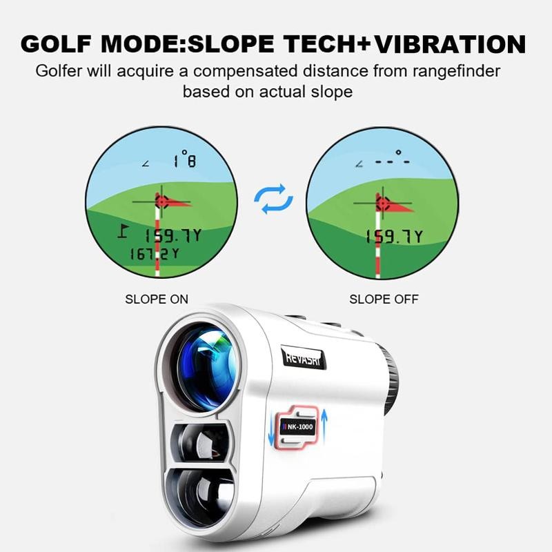 Laser Golf Rangefinder with Slope, Flag Lock Vibration, Rechargeable Range