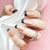 Nailsculpt Press On Nails -Coffin Cat Eye Black French Tip