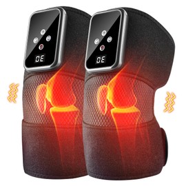 Knie Massagegerät, Schnurloses Knie-Massagegerät mit Wärme und Vibration, Kniewärmer für Gelenkschmerzen Relief und Muskelentspannung, Tragbare Knie-, Schulter- und Ellbogenschoner