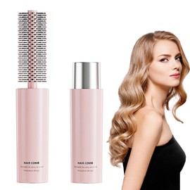 Trave Round Brush for Blow Drying, Travel Size Mini Round Curly Hair Brush for Thick Hair Thin Hair, Hair Styling Curling Straightening Hairs Wet & Dry for Women(pink)