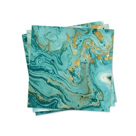 funlife 50Pcs Peel and Stick Backsplash Wall Tile for Kitchen Bathroom Laundry Room, 5.9"x5.9" Turquoise Marble