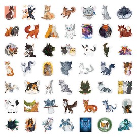 Arriors Cats Stickers 100 Pcs Waterproof, Removable, Beautiful, Stylish Teen Stickers, Suitable for Boys and Girls in Water Bottles, Bicycle, Phones, Guitar, Suitcase Vinyl.