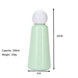 FAFAXOXO 17 oz About 500 ML Stainless Steel Water Bottle - Vacuum Insulated Water Bottle -Hot&cold Drink Metal Water Flask,BPA Free (White cyan)