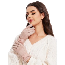 vislivin Winter Warm Gloves Women's Touchscreen Gloves Suede Winter Gloves with Lined Gloves, pink