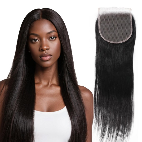 Filelf 5x5 Closure Human Hair,Silky Skinlike Real Hd Lace Free