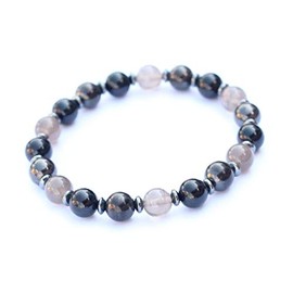 Solar Storm Empath Protection Bracelet, Solar Flare Support, Black Tourmaline, Hematite, & Smoky Quartz