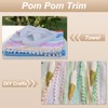 sourcing map 25 Yards Pom Pom Trim Ribbon, 0.5" Wide
