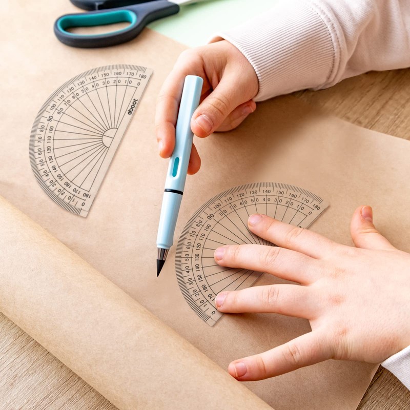 Zonon 100 Pcs 4 Inch Clear Plastic Protractor Bulk Math