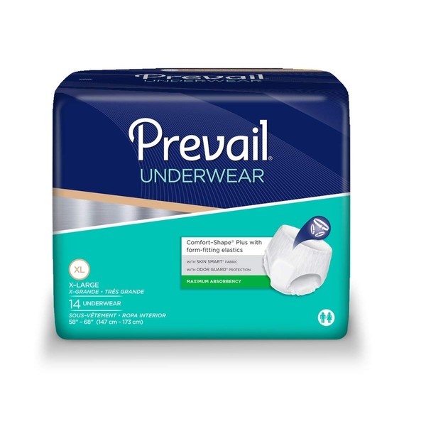 First Qual 51443100 Absorbent Underwear Prevail Super Plus Pull On X-large Disposable Super Absorbency Pvs-514 Box Of 56