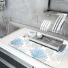 Coastal Blue Gray Dish Drying Pad 18 x 24 Inch