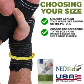 NeoTech Care Hand Palm Wrist Support (Black, Size L, 1 Unit)