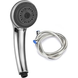 Hard-Base Metal Shower Head with Micro Nano Bubble Technology, Water Saving and Boosting Function, Soft Pulse Comfortable Handheld Shower (Shower + 2M Hose)