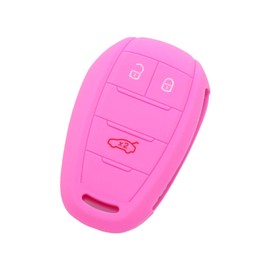 SEGADEN Silicone Cover Protector Case Holder Skin Jacket Compatible with ALFA ROMEO Giulia Stelvio 3 Button Remote Key Fob CV9269 Pink