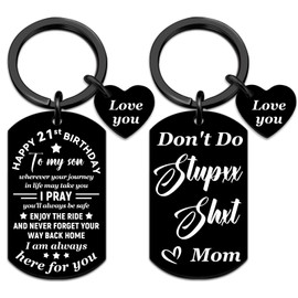 21st birthday decorations for him 21st birthday gifts for Son from Mom Inspirational Gifts for Son I Love You Keychain