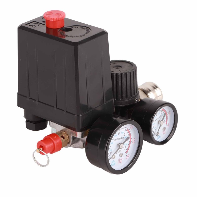 Air Compressor Pressure Switch 1/4in 4 Holes Controller Regulator Valve